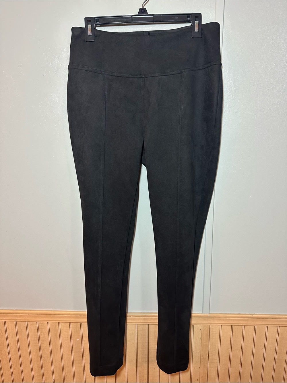 Andrew Marc Women's Black Faux Suede Leggings Stretch Pull On